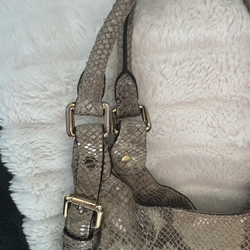 Michael Kors Python Pattern Shoulder Bag - Tan - Picture 9 of 12